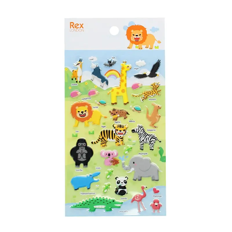 3D Puffy Stickers - Wild Safari Animals 1