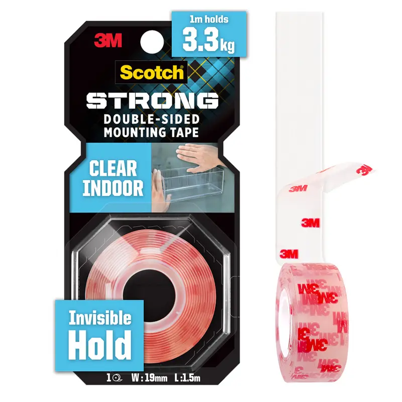 3M Scotch Clear Double Sided Mounting Tape 19 Mm X 1.5 M / 19 Mm X 4 M 1