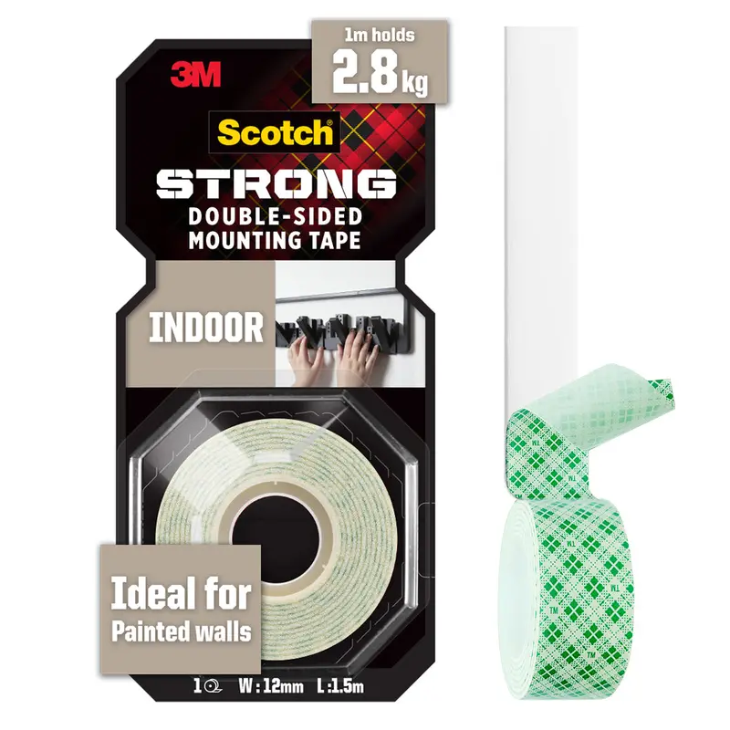 3M Scotch Indoor Double Sided Mounting Tape 12 Mm X 1.5 M / 12 Mm X 4 M 1