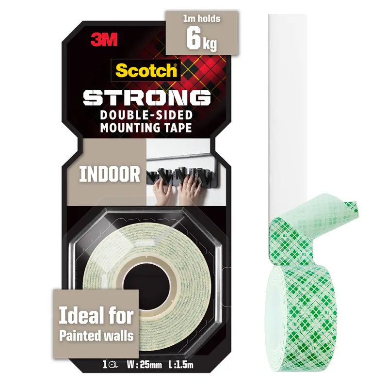 3M Scotch Indoor Double Sided Mounting Tape 25 Mm X 1.5 M / 25 Mm X 4 M 1