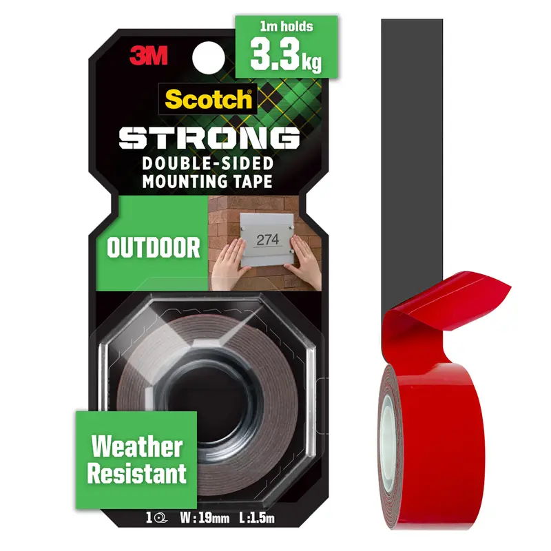 3M Scotch Outdoor Double Sided Mounting Tape 19 Mm X 1.5 M / 19Mm X 4M 1