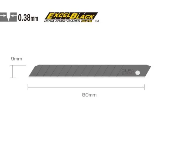 9Mm Excel Black Ultra-Sharp Snap Blades For Heavy Duty Knives 1
