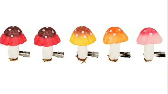 Artemio Set Of 5 Mushrooms With Clips 1