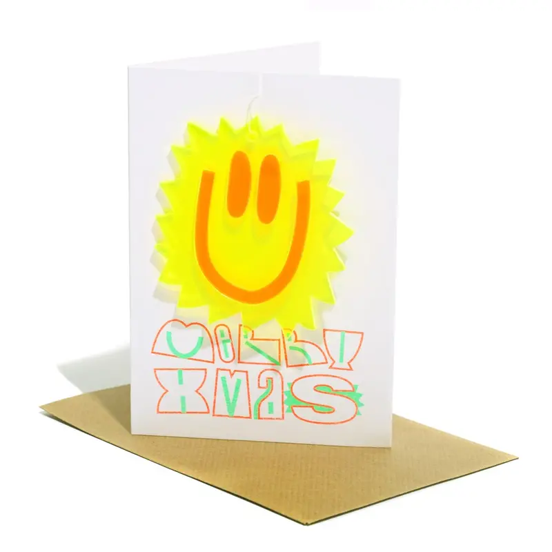 Aw - Merry Xmas Happy Sun Bauble Card 1
