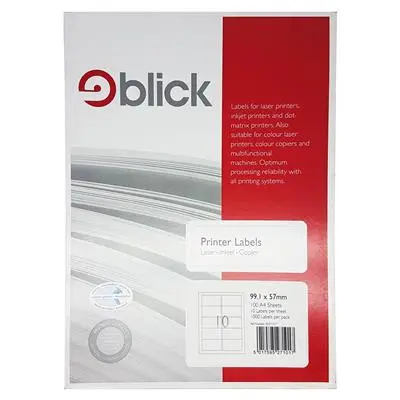 Blick Labels Multi A4 99.1Mm X 57Mm 10 Labels Per Sheet 1