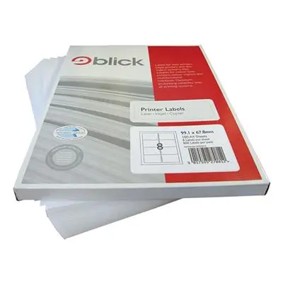 Blick Labels Multi A4 99.1Mm X 67.8Mm 8 Labels Per Sheet 1