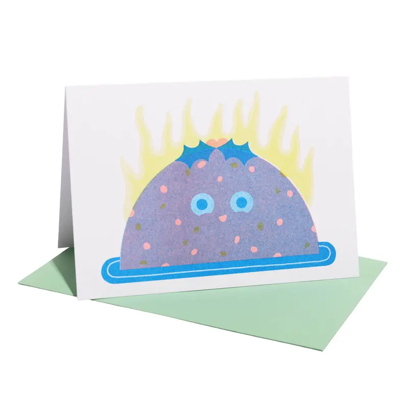 Christmas Pudding Riso Card 1