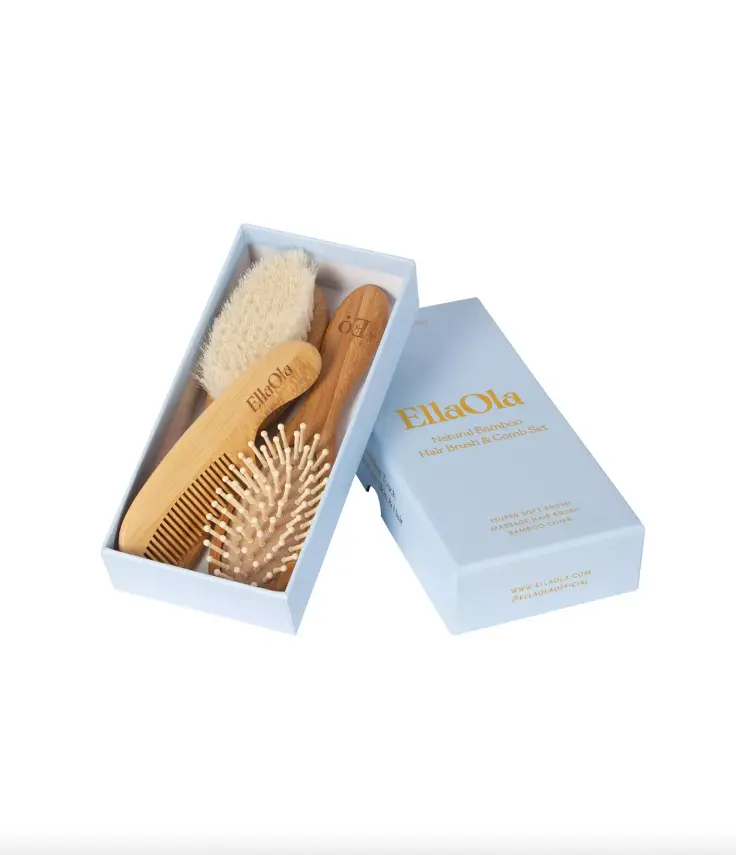 Ellaola 3-Piece Bamboo Brush & Comb Set 1