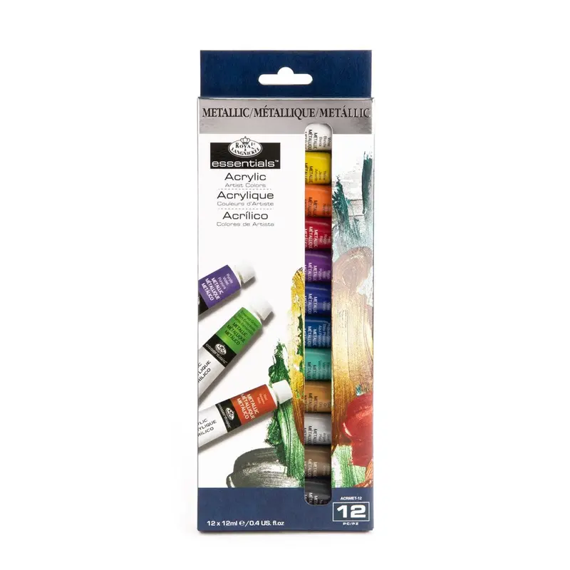 Essentials Acrylic Paint Metallic Set 12 X 12Ml 1