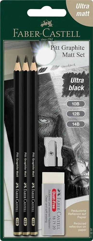 Faber Castell Pitt Graphite Matt Set 10B, 12B, 14B 1