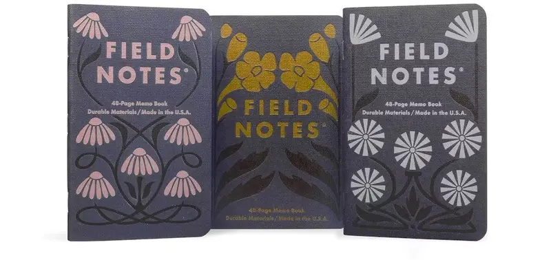 Field Notes Fall Flowers  3-Pack Memo Books Lined 1