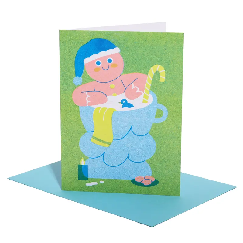 Gingerbread Riso Christmas Card 1