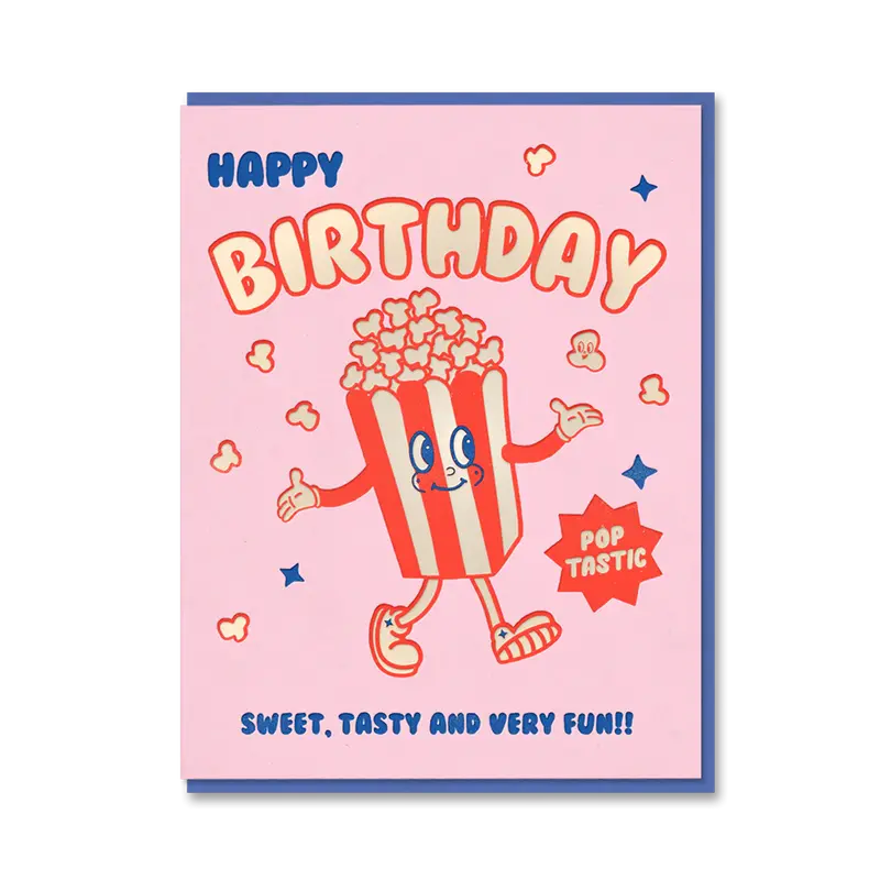 Happy Birthday Popcorn Card 1