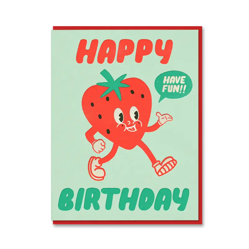Happy Birthday Strawberry Card 1
