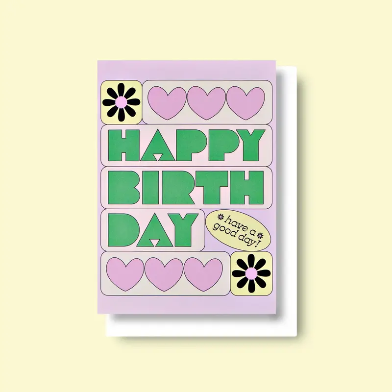 Heart Block Birthday Card 1