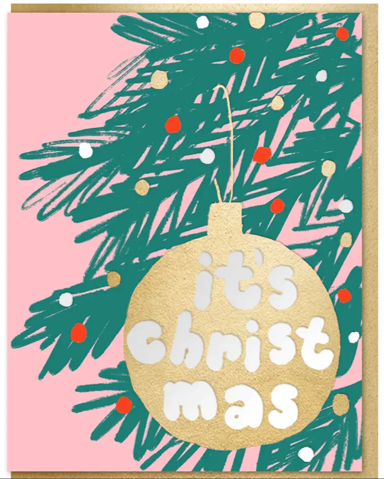 Joyful Gold Bauble Card 1