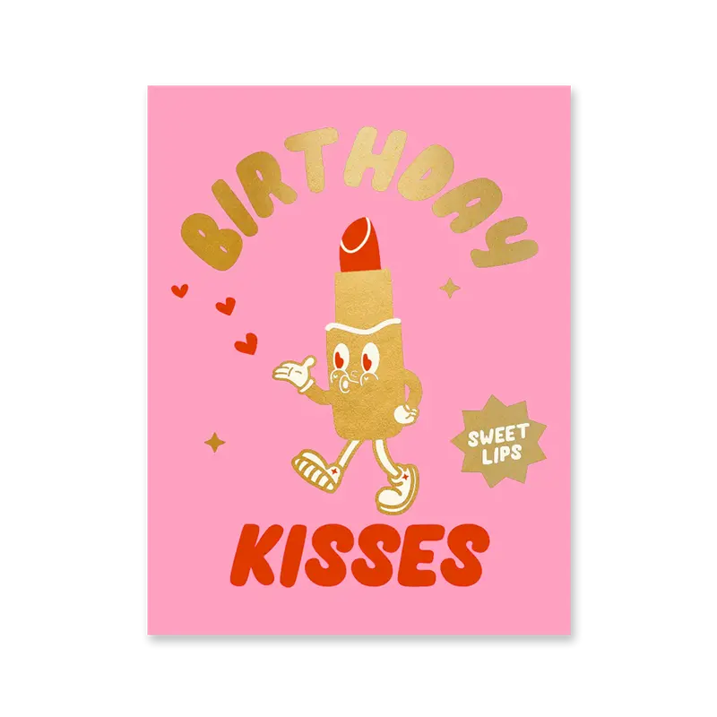 Lipstick Birthday Kisses Card 1
