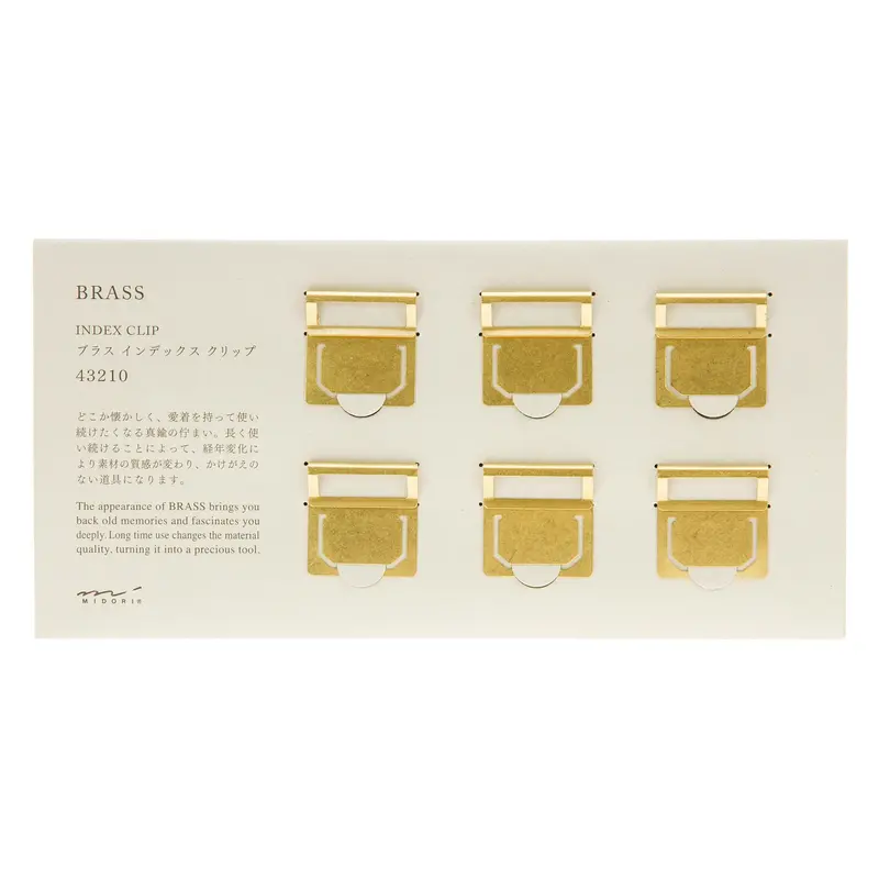 Midori: Brass Index Plate Clip 6Pk 1
