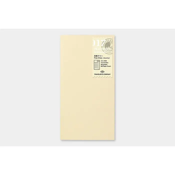 Midori: Traveler's Notebook Refill - 017 Free Diary (Monthly) 1
