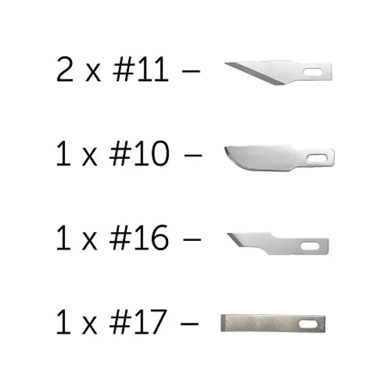 Modelcraft 5 Assorted Blades For #1 Knife 1
