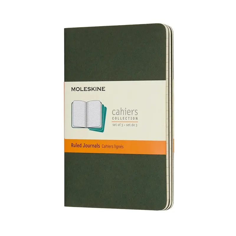 Moleskine Cahier Ruled Myrtle Green Journals 3Pk 1