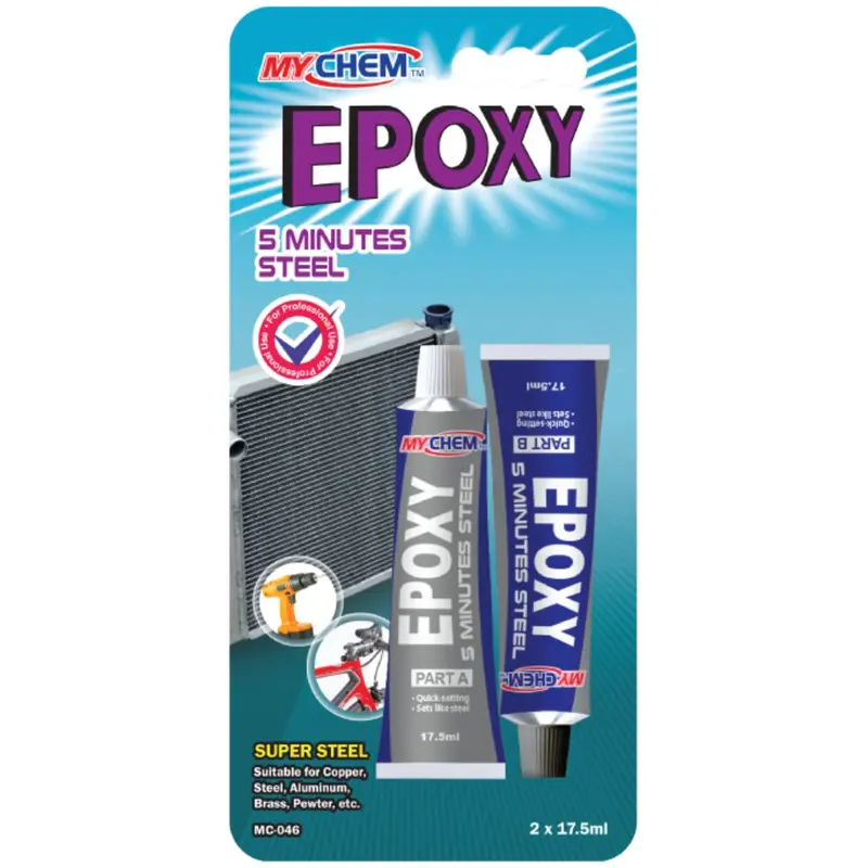 Mychem Epoxy 5 Minutes Steel, 17.5Ml X 2 1