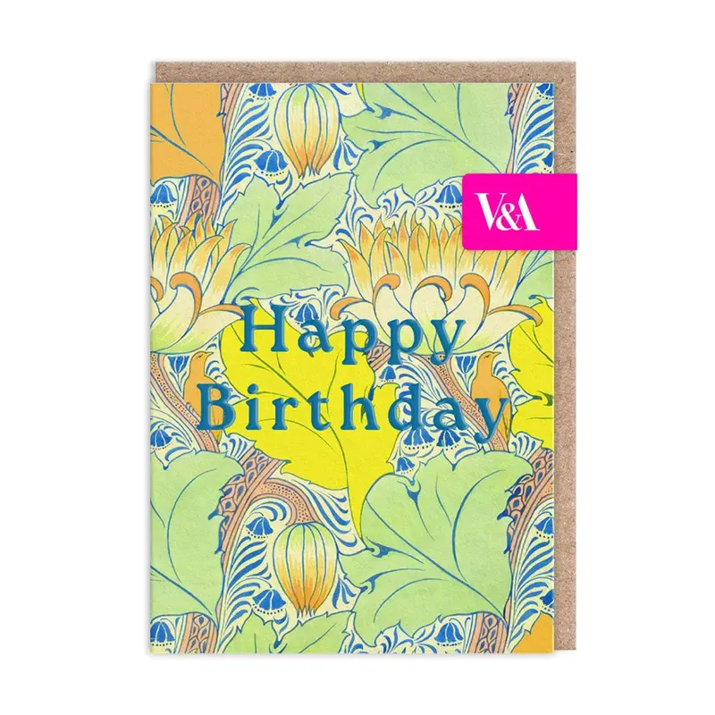 Neon Floral Arts & Crafts Greeting Card 1