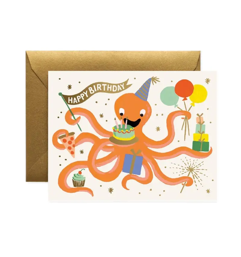 Octopus Birthday Card 1