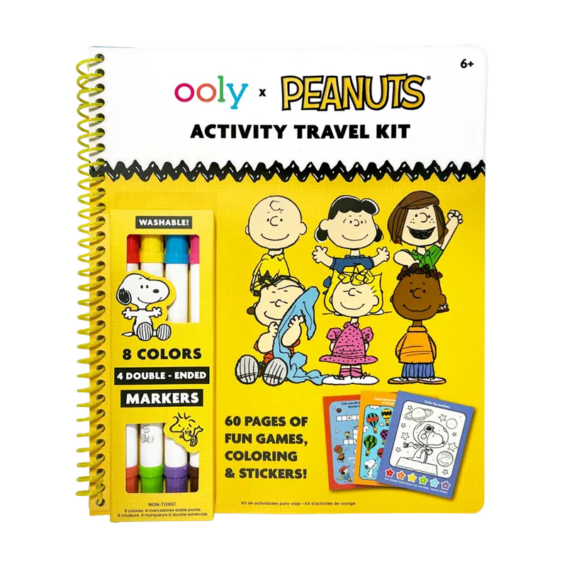 Ooly X Peanuts Activity Travel Kit & 4 Double-Ended Markers 1