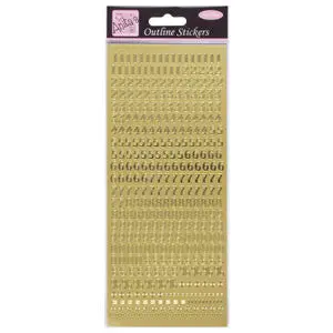 Outline Stickers Small Numbers Gold 1