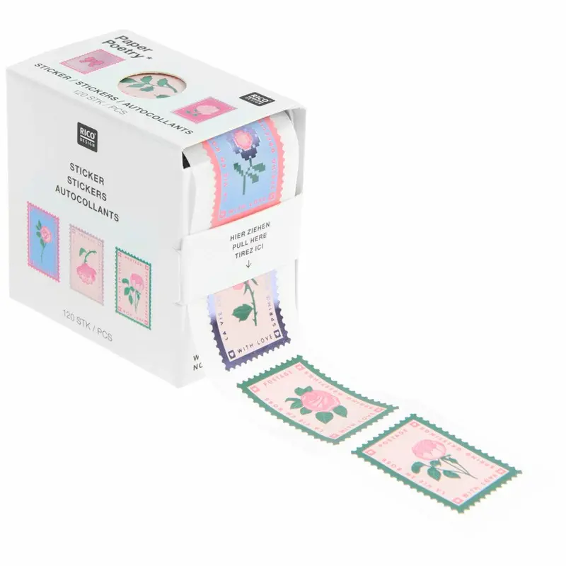 Paper Poetry La Vie En Rose Stamps Mini Stickers Roll 1