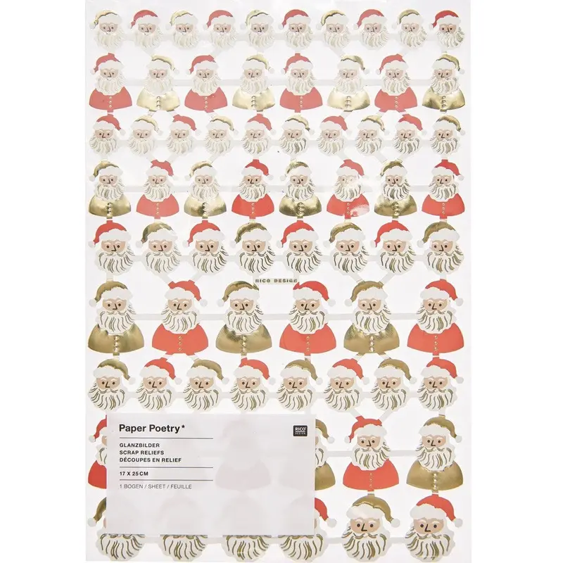 Paper Poetry Scrap Reliefs Santa 1