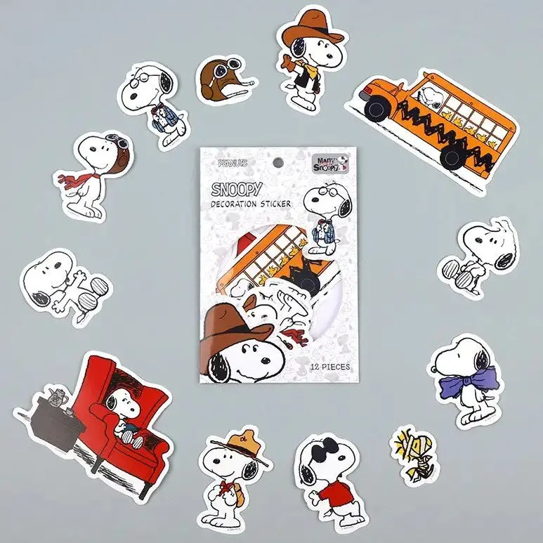 Peanuts Snoopy Deco Variety Stickers 12Pcs 1