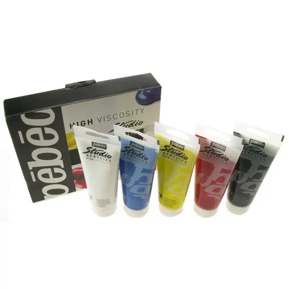 Pebeo Studio Acrylic Sets - 5 X 100Ml Primary Pack 1
