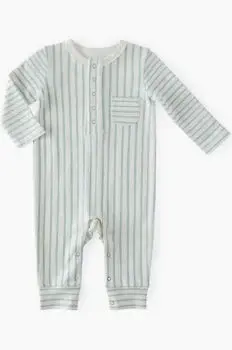 Pocket Romper - Stripes Away Sea 1