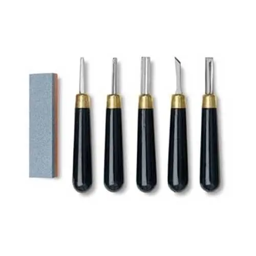 Rgm New Student Lino Set Of 5 Tools + Stone 1