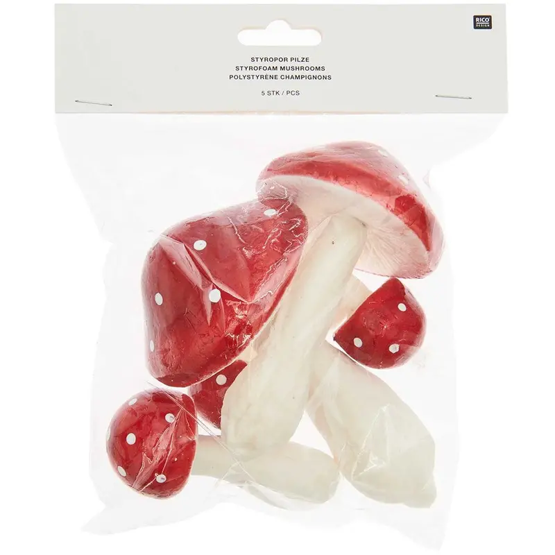 Rico Decorative Mushrooms 5Pk 1