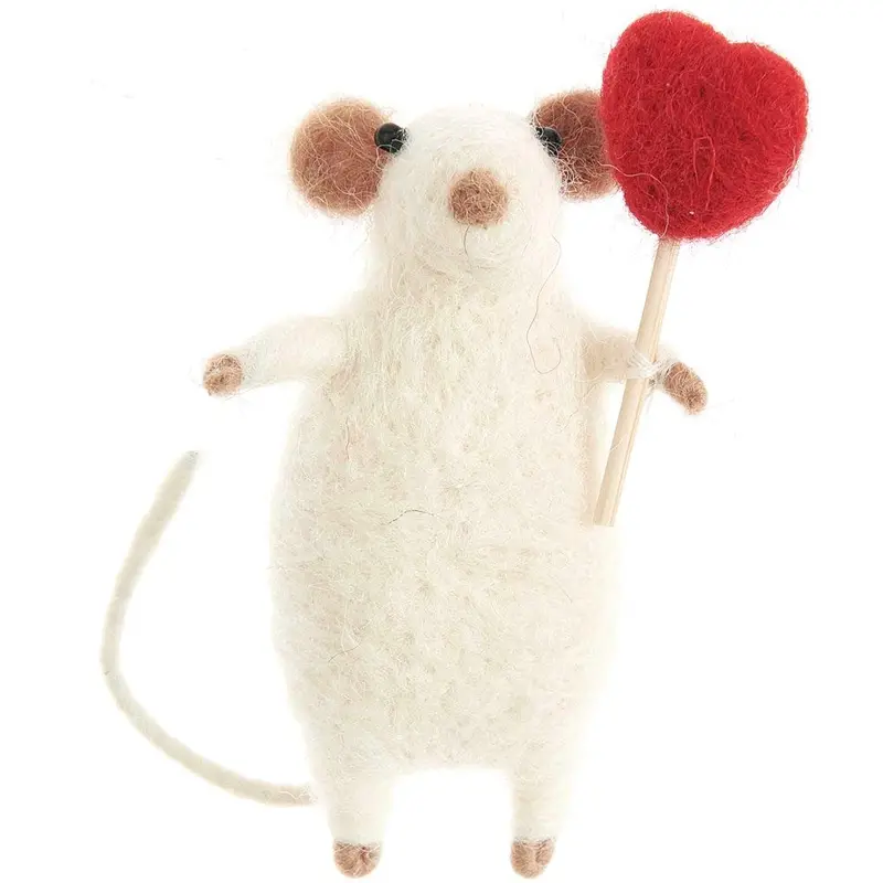 Rico Felt Mouse With Heart 1