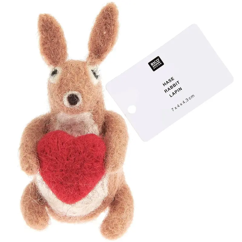 Rico Felt Rabbit With Heart 1