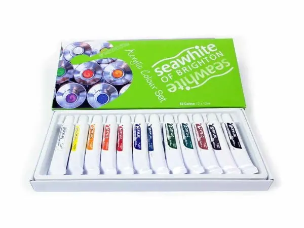 Seawhites Small Acrylic Paint Set 12 X 12Ml 1