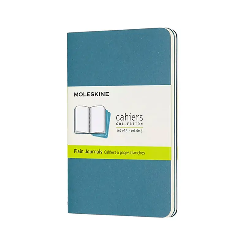 Set Of 3 Moleskine Plain Cahier Journals Brisk Blue 1