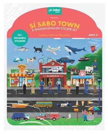 Sí Sabo Town: A Bilingual Reusable Sticker Play Set 1