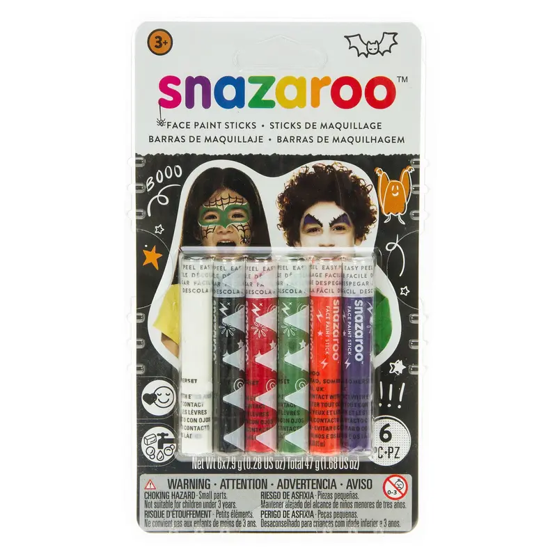 Snazaroo Face Paint Sticks Halloween Pk 1