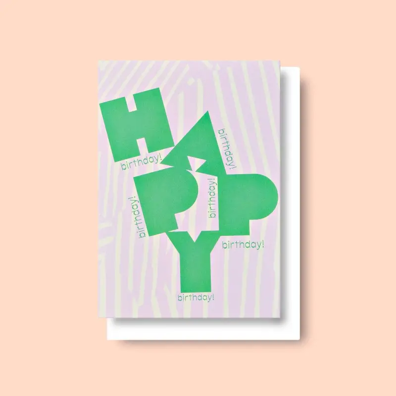 Stripes Happy Birthday Card 1