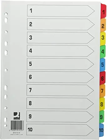 Subject Dividers A4 Numbered 1