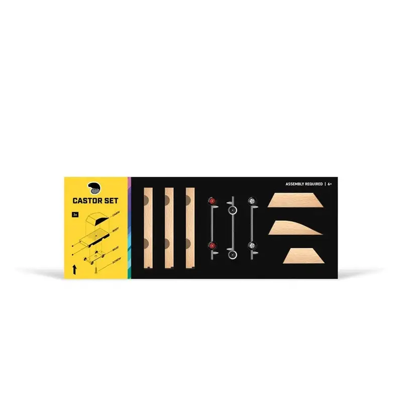 The Castor Set - Build Your Own Wooden Diecast Toy Car 1