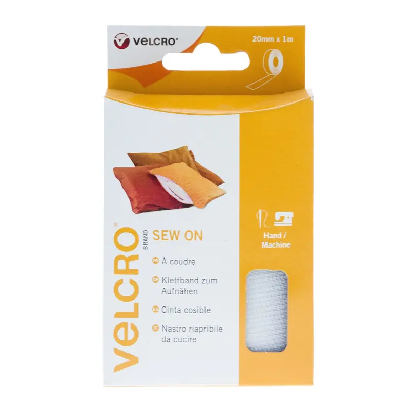 Velcro® Brand Sew On Tape Hook & Loop 20Mm X 1M White 1