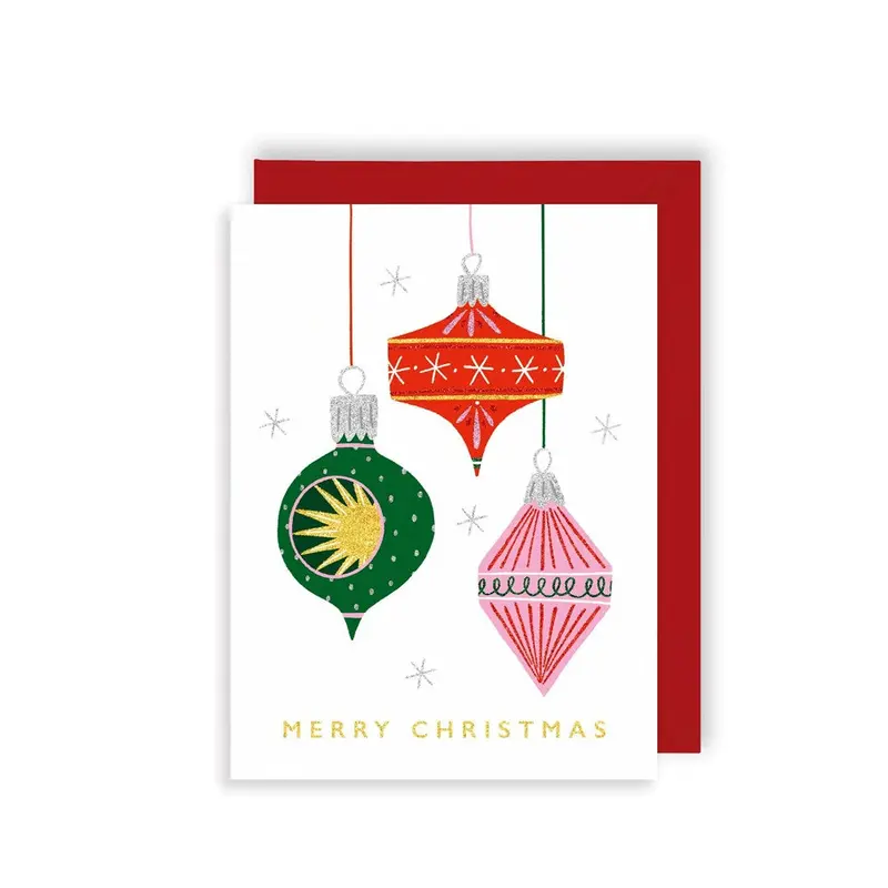 Vintage Baubles Christmas Card 1