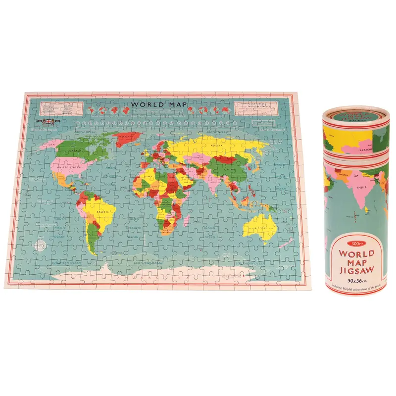 World Map 300 Piece Puzzle In A Tube 1
