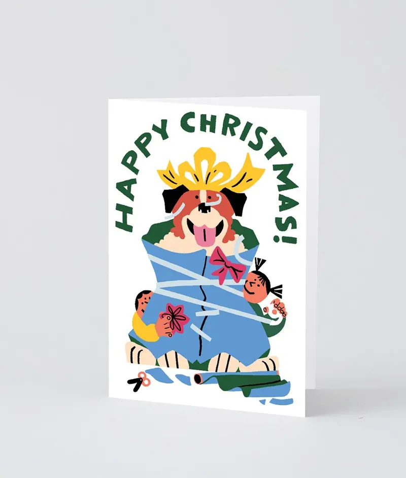 Wrapped Dog Embossed Card 1